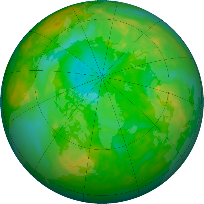 Arctic ozone map for 28 July 1987